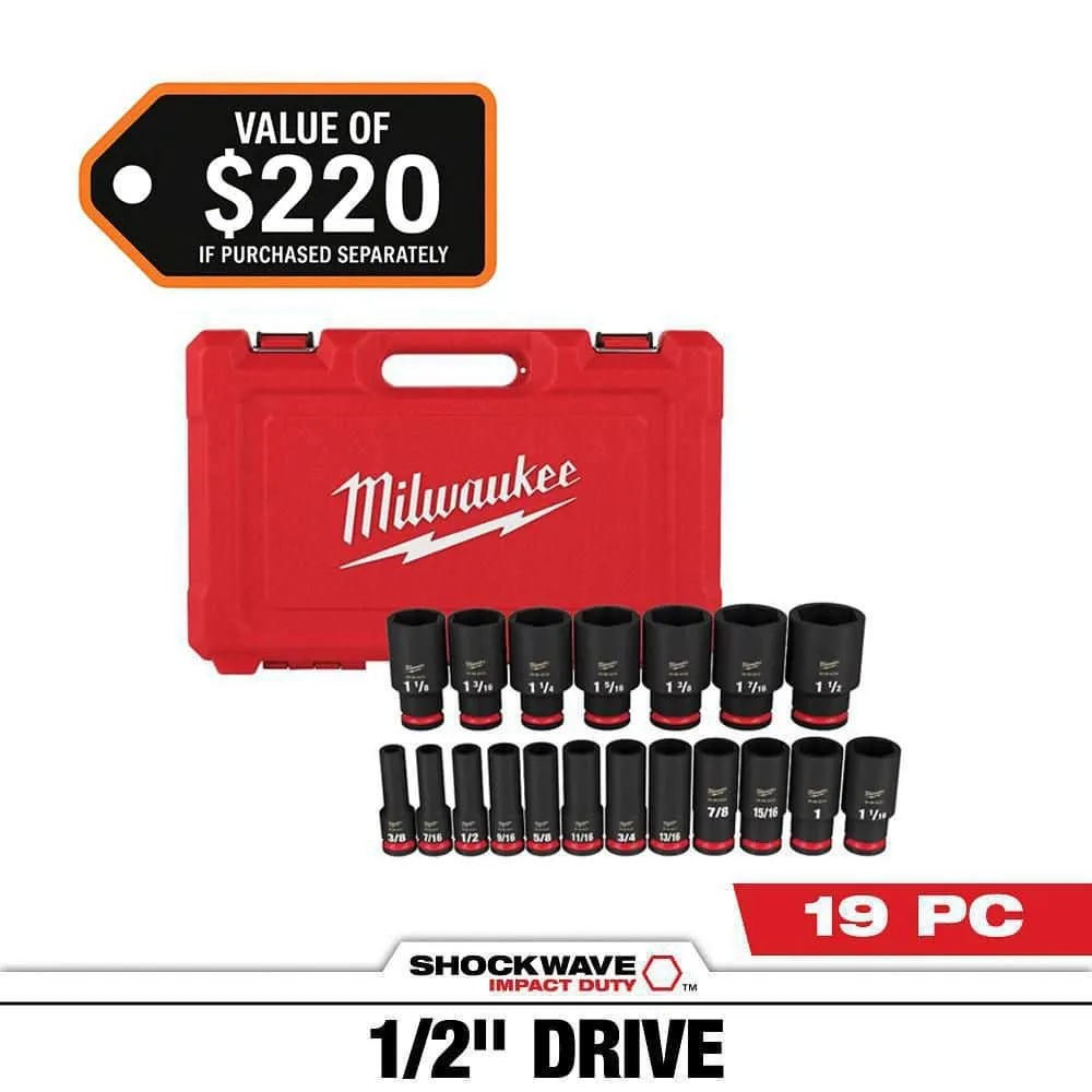 JUEGO DE DADOS DE IMPACTO PARA DESATORNILLADOR MILWAUKEE