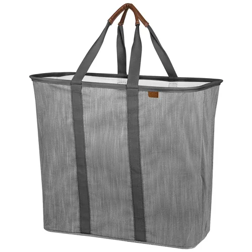 CESTO DE ROPA PLEGABLE DE TELA CLEVERMADE LUXE GRIS