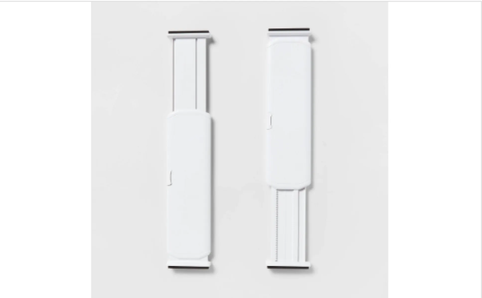 Juego de 2 separadores de cajones de plástico blancos
