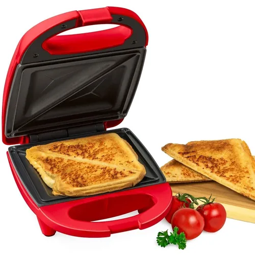 PARRILLA PARA HACER SÁNDWICHES, 520 WATTS, ROJA
