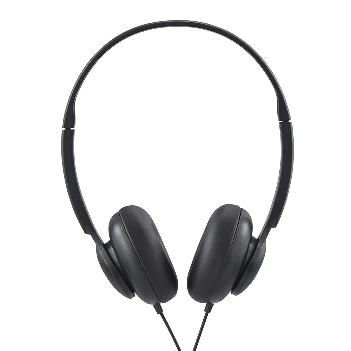 AUDÍFONOS ON-EAR NEGROS LIGEROS, DIADEMA AJUSTABLE, CABLE AUX