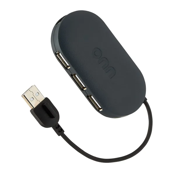 Concentrador USB portátil Onn de 4 puertos con puertos USB 2.0