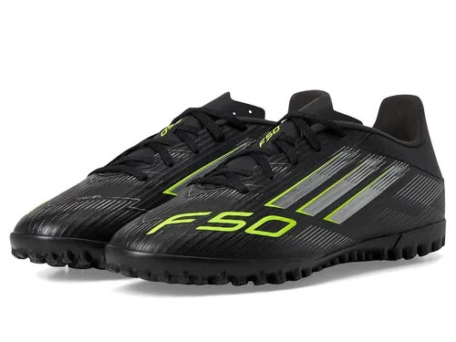 TACOS DE FÚTBOL F50 CLUB PARA GRAMA SINTÉTICA - NEGRO / LIMÓN TALLA 11