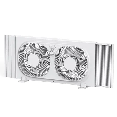 Ventilador de ventana doble reversible de 3 velocidades Mainstays 9, color blanco